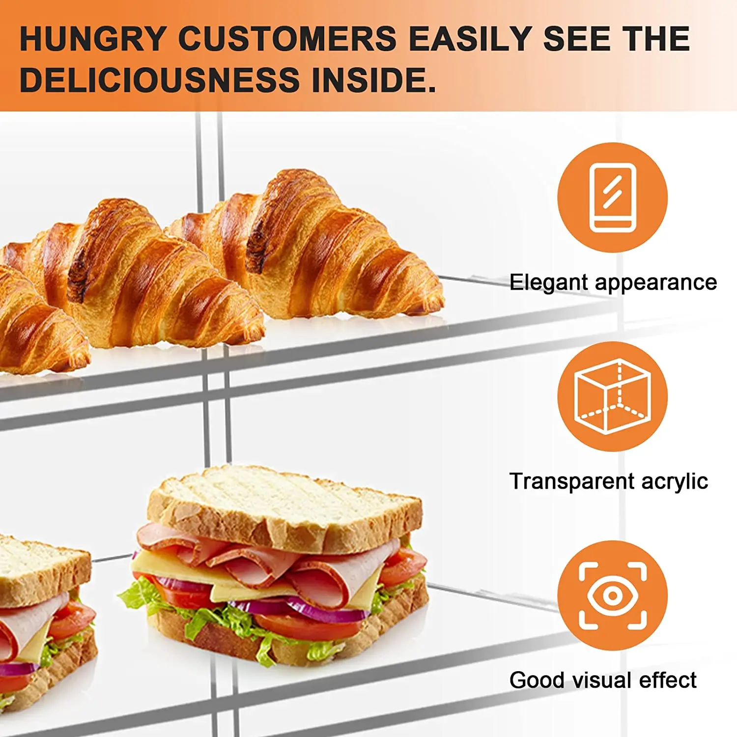 Three-layer pastry display cabinet, transparent assembly bakery cabinet, commercial pastry baking commodity cabinet