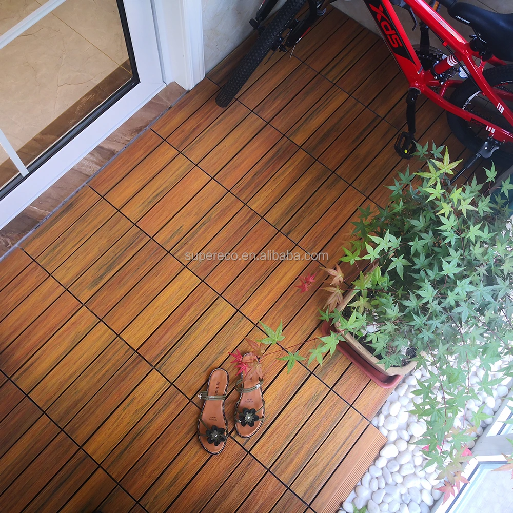 Hot Sale Anti-slip Terrace Tiles 300*300*20mm Easy Install WPC Diy Tiles Waterproof Interlocking Deck Tiles
