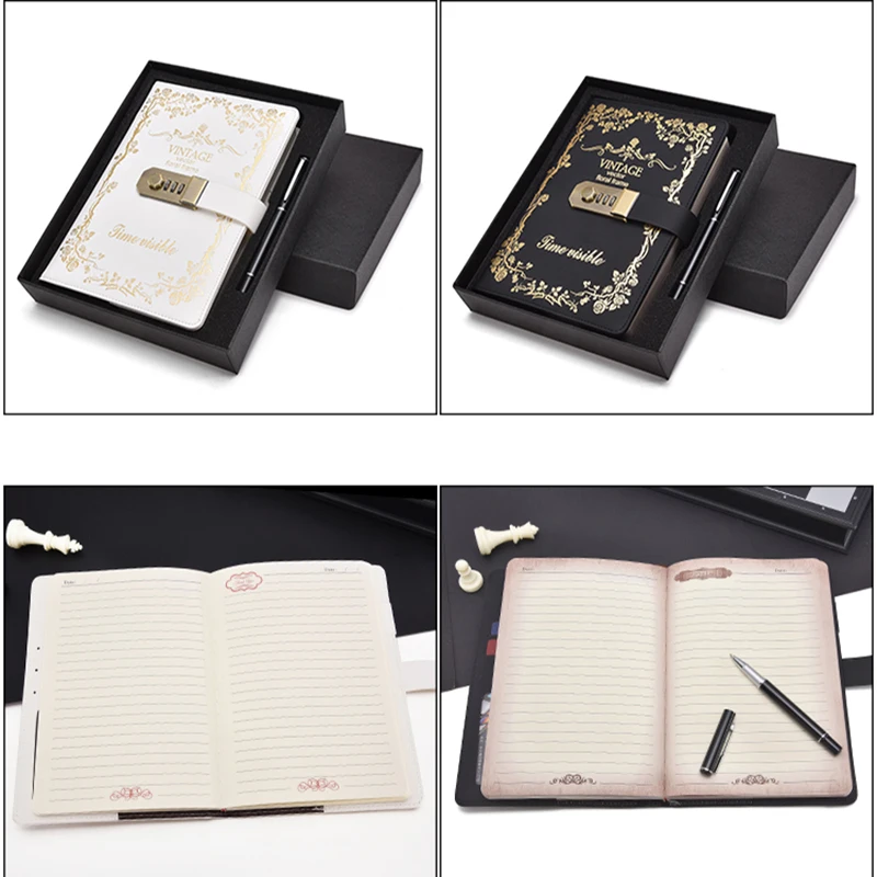 PU Leather Diary Non Perforated Notebook Custom Notebook Cute Students School Supplies Office Traveler Journals