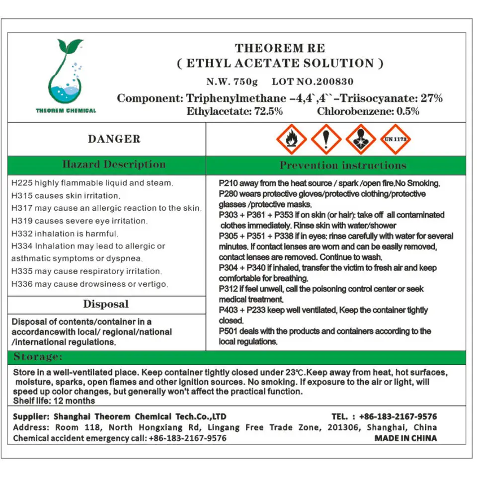 Manufacturer in China TTI Desmodur RE / Hardener RE CAS 2422-91-5