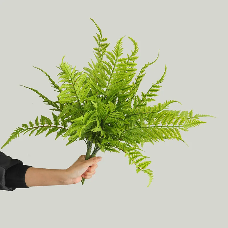 Artificial Boston Plastic Fern Plants Bushes Faux Plants Shrubs Fake Greenery UV Resistant leaves Persian Fern Tropical Decor