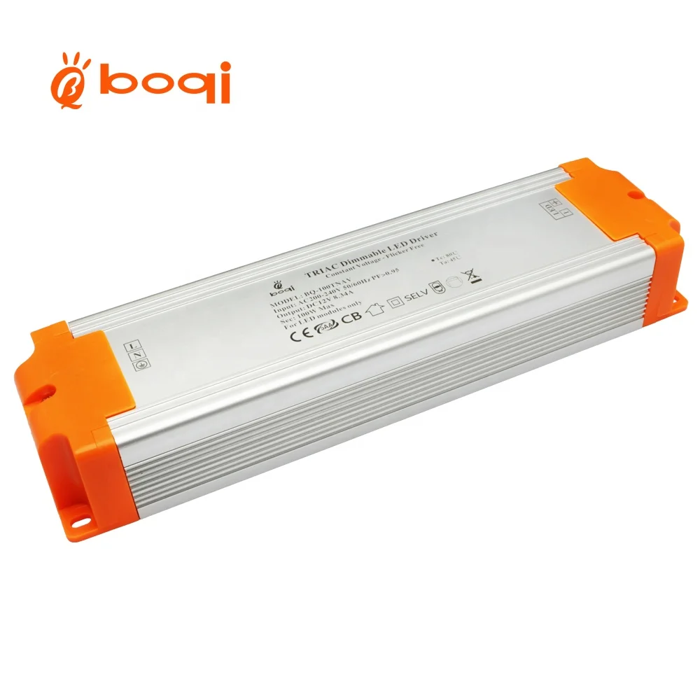 TRIAC Dimmable LED Driver 12v 24v 100W PF 0.95 Flicker Free Constant Voltage Mode