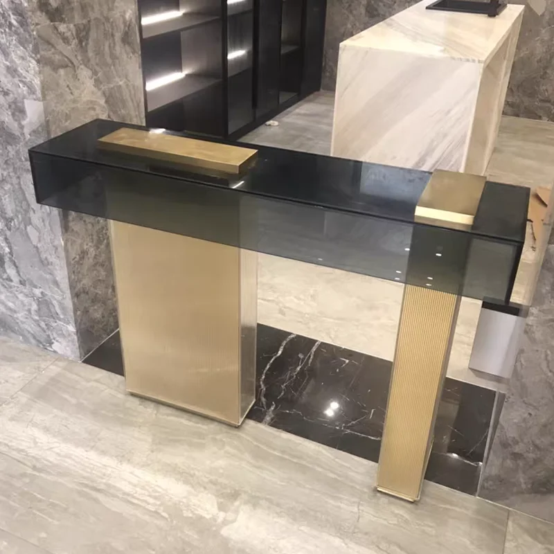 Minimalist Style Home Decorate Furniture Console Tables Living Room Oblong  Glass Acrylic  Hallway Table