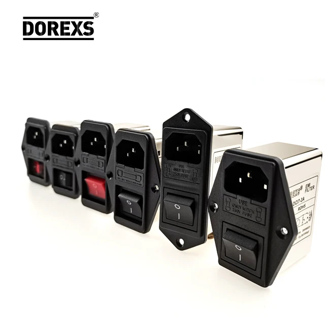 Factory Produced 6A 10A Dual Fuse IEC Socket EMI Filter AC Power Supply Noise EMI Filter