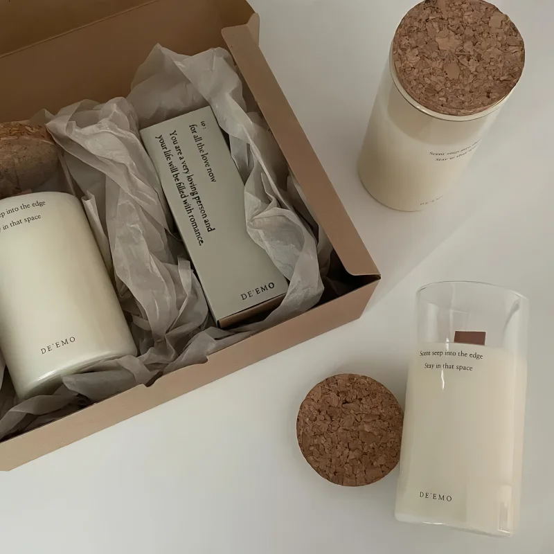 Glass scented candle smokeless fragrance soybean wax scented candle