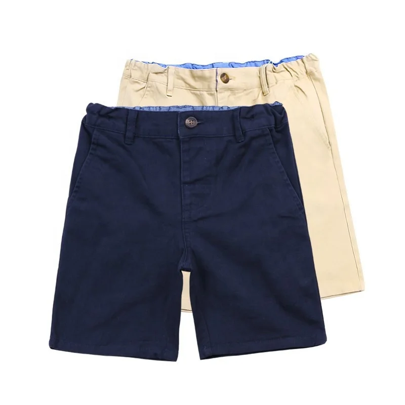 
Toddler School Uniform Flat Front Shorts in Khaki and Navy color 
