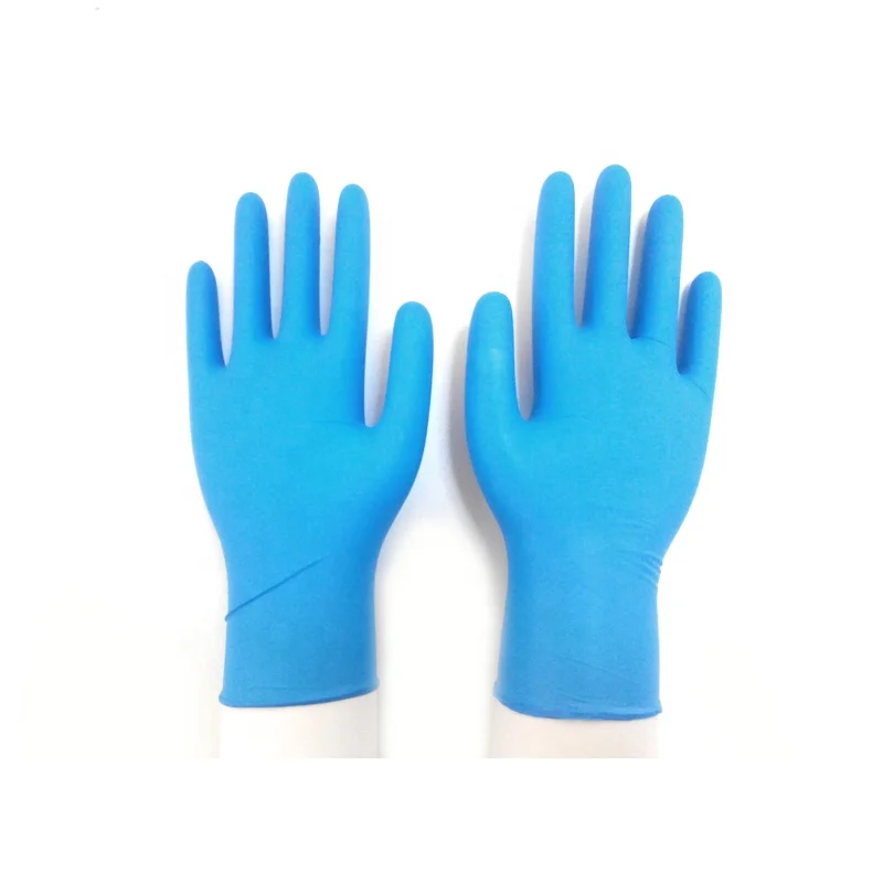Powder Free Safe Black Strong Nitrile Gloves Blue Manufacturers
