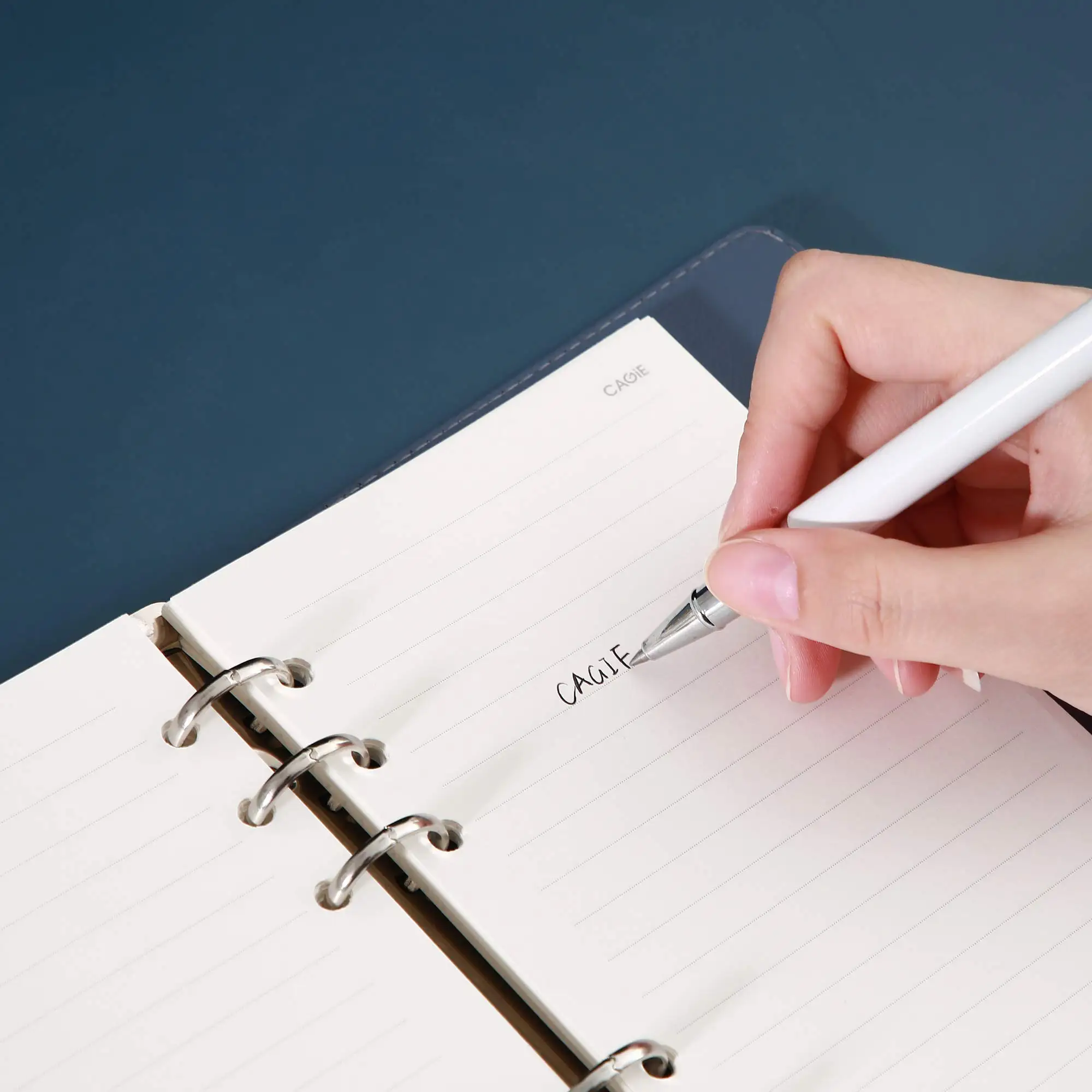 Custom ready stock A5 leather lose leaf blinding notebook saving changes diary