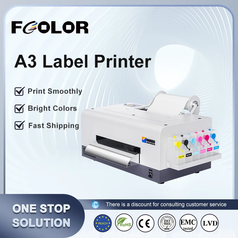Roll to Roll A3 Mini Color Sticker Label Printer for Beer Food Water Bottle Label Printing Machine
