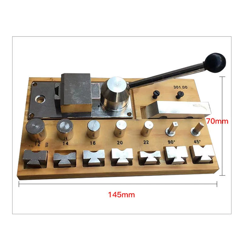 Easy-to-use ring bending machine to manually round and shape the crimping tool steel wire