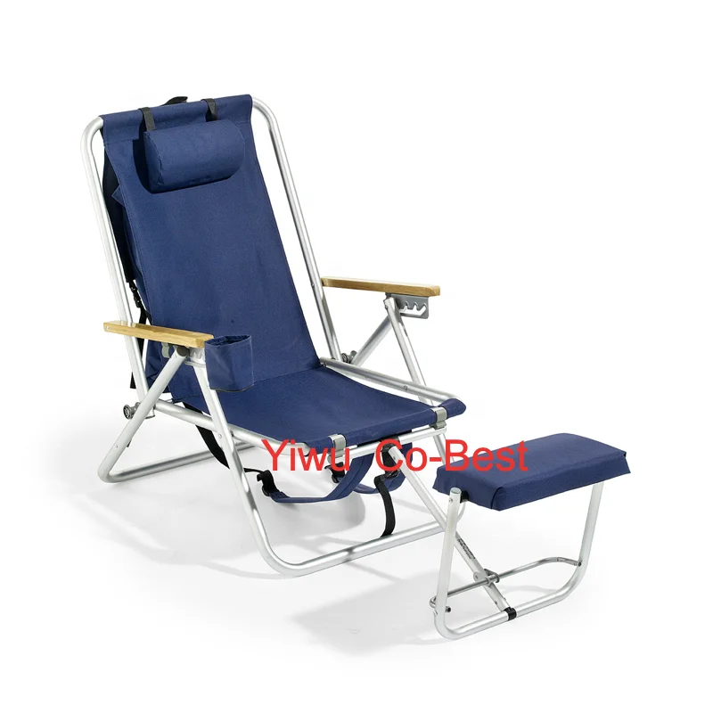 Складной пляжный стул с подставкой для ног, шезлонг, кемпинг-стул, портативный рюкзак с откидывающейся спинкой