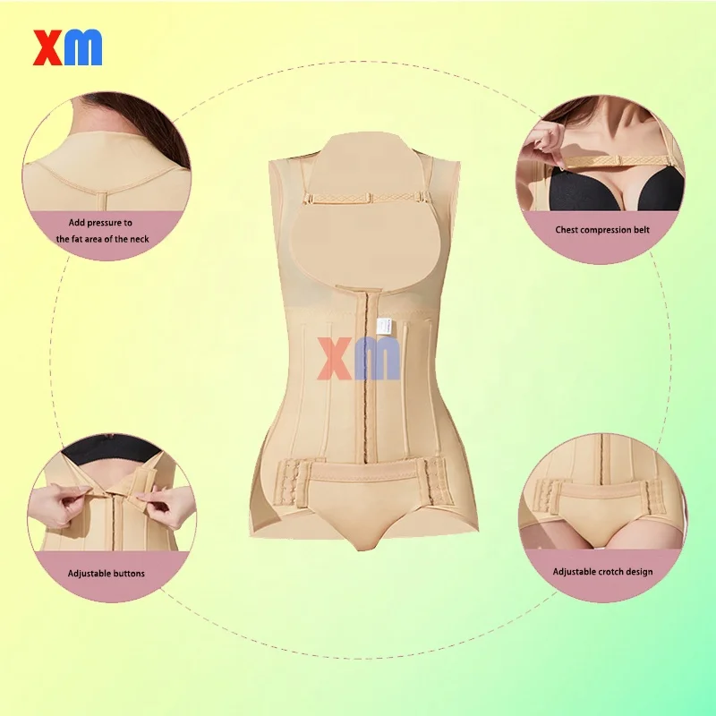 High Compression Garments Body Sculpting Bodysuit Tummy Control Shapewear Stage 1 Fajas Post Surgical Girdles With Rods