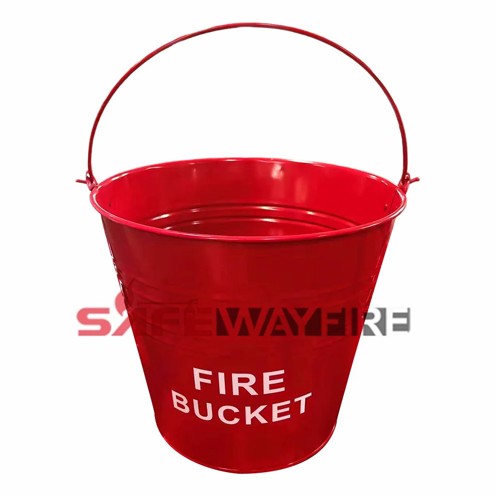 Customized Logo 10L Fire Bucket Carbon Steel Fire Fighting Water Bucket With Handle