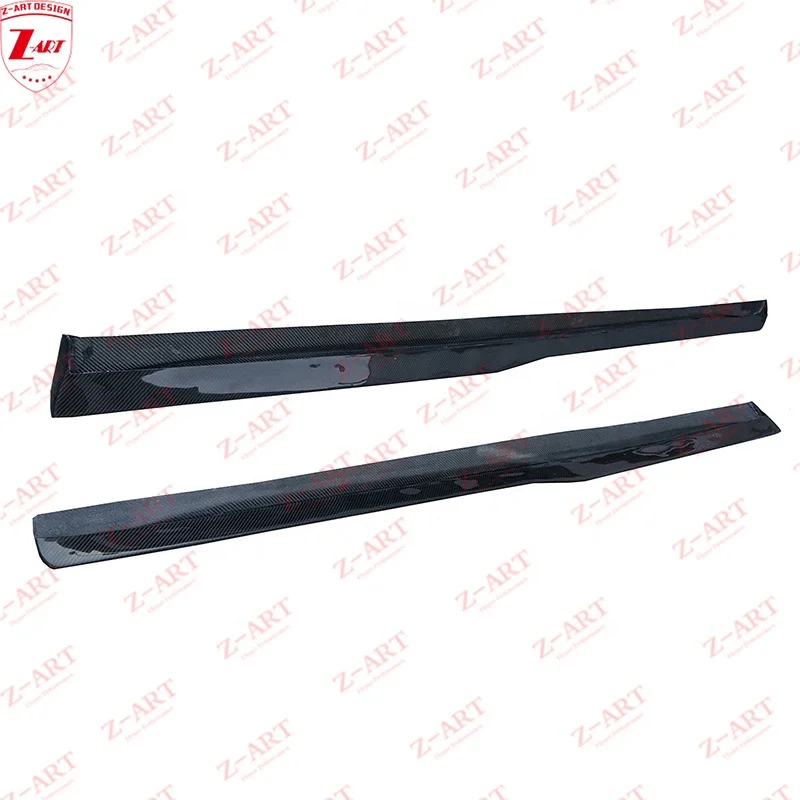 Z-ART M3 M4 carbon fiber side skirts for BMW F80 F82 F83 Carbon fiber side spoiler for BMW M3 M4 carbon side lip 2013-2019