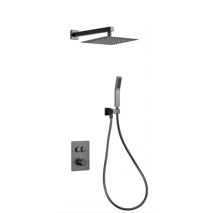 Vaguel Thermostatic Faucets Shower with Massage Brushed Golden Rain Bath Shower Set Rainfall Bathroom Shower Set