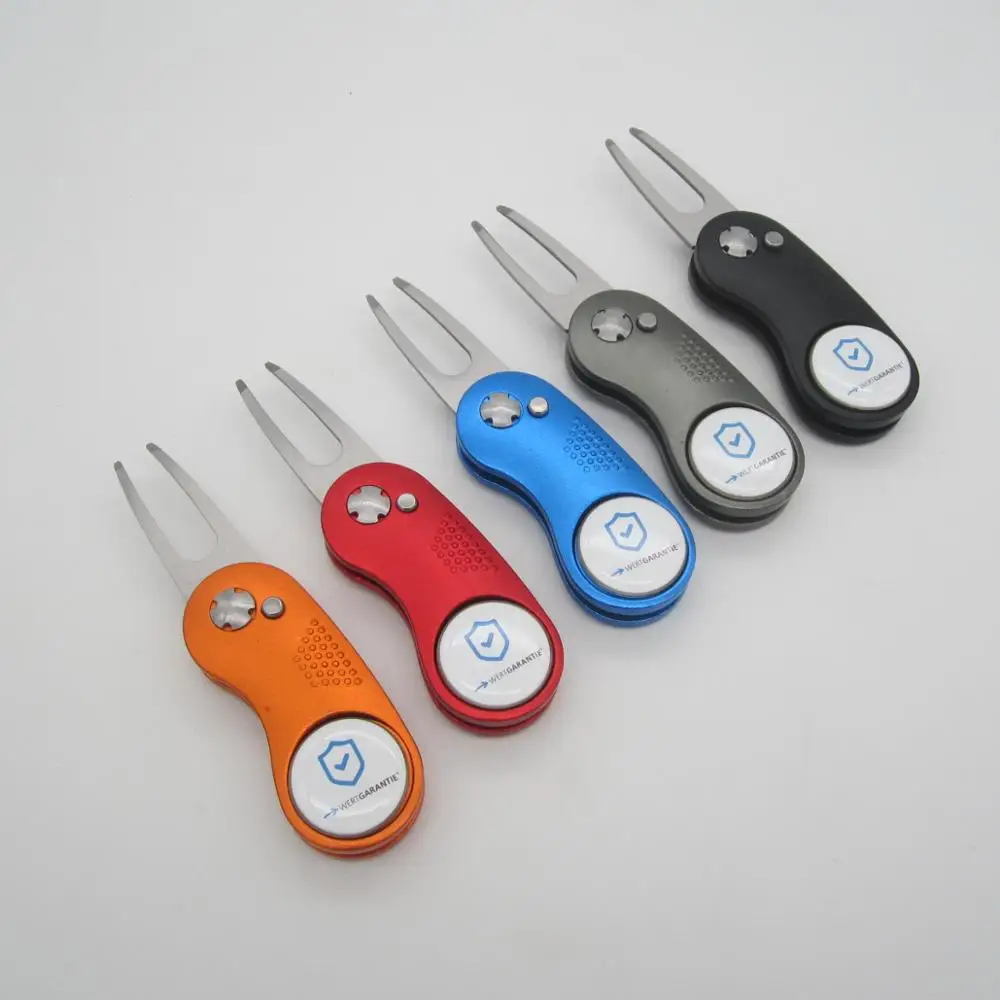 New Popular retractable Metal Golf Divot Tool with personalized Logo Ball marker