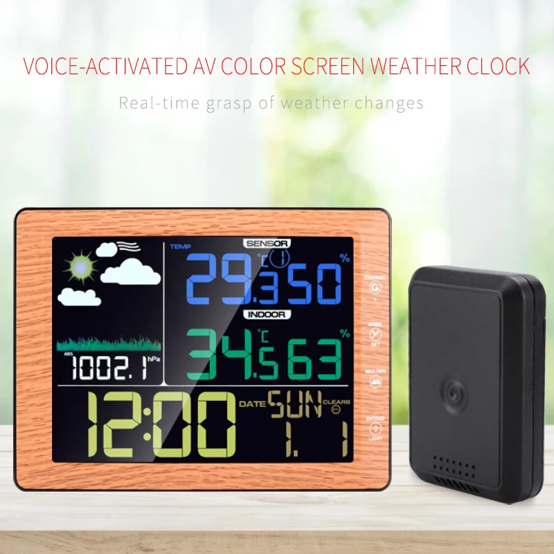 Thermometer Clock Indoor Outdoor High Precision Home Smart Stations for Sale Digital Color Display Wireless Weather With Station