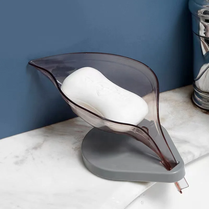 hot selling hole-free sucker leaves design soap box soap rack Drain soap box used in  bathroom toilet
