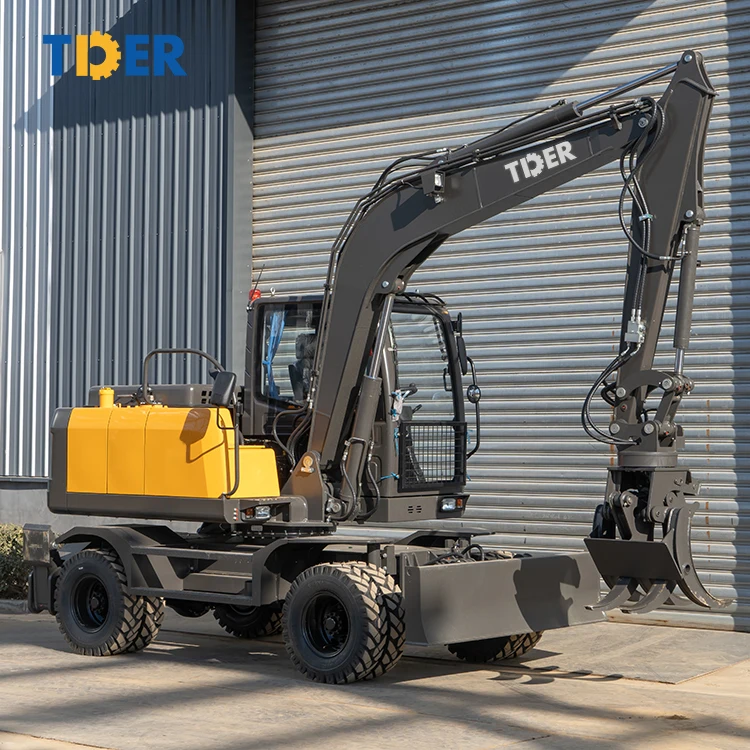 TDER Customize Logo diesel engine TWE 8500KG 8.5ton wheeled excavator with attachment