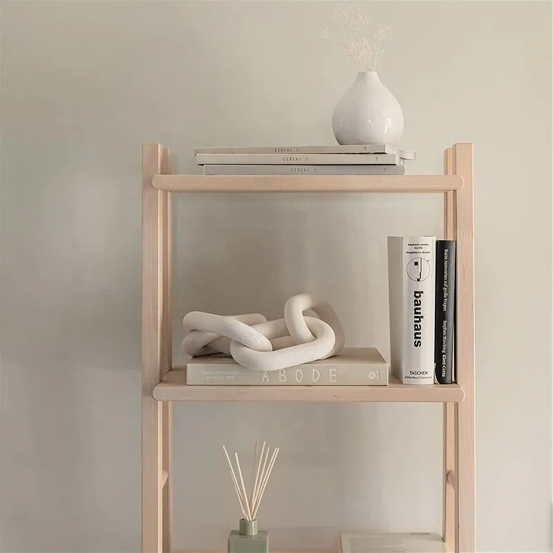 White Decor Bead Garland With Tassels Wooden Home Decoration Loop Hand-woven Rope Decorative Pieces Wood Chain Link