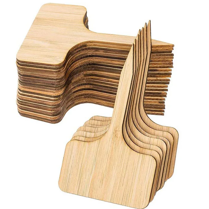 20pcs Bamboo Plant Labels Eco-friendly Garden Sign T-type Arrow Shape Planting Markers Nursery Seed Potted Herbs Flowers Tags