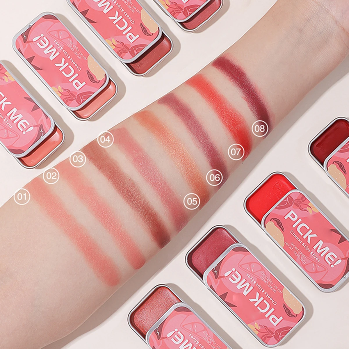 Eyeshadow lipstick blush 3 in 1natural rouge cream blusher cream blush