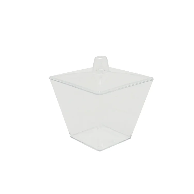 7oz Biodegradable Dessert Cups Clear Mini Pudding Cup Plastic Dessert Cup with Lid