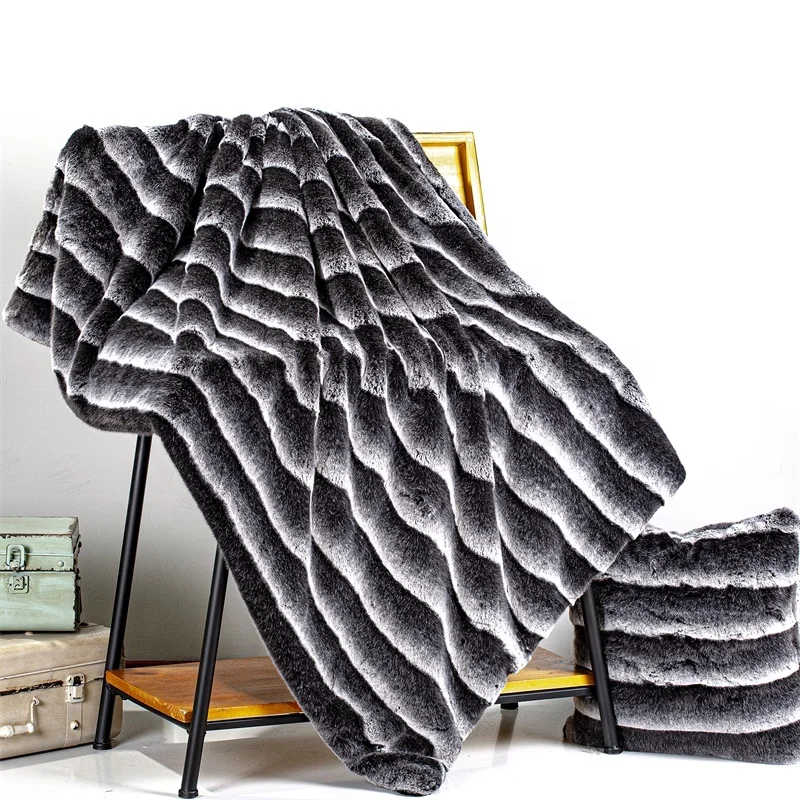 
Winter Super Soft Comfortable Blankets Faux Rabbit Fur throw 