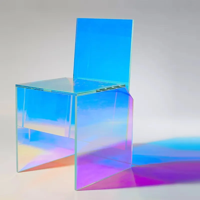 Wholesale Price Colorful Rainbow Art Tempered Decorative Glass for Partitions Buildings