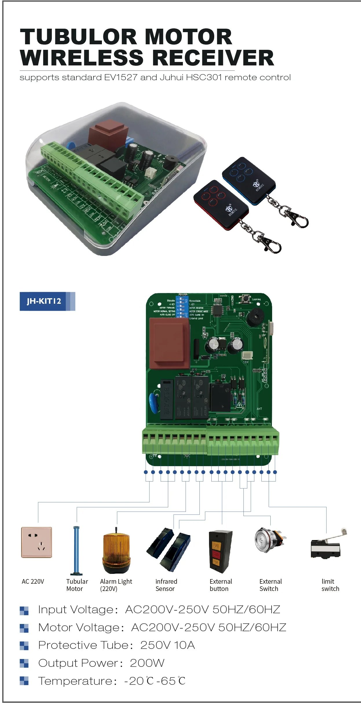 433.92mhz 4 channel  Universal Garage door transmitter and  receiver