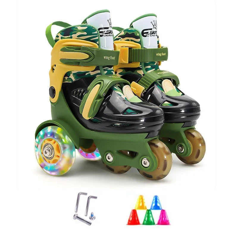 quad roller skate wheels with bearings quad roller skates aluminum chassis Double roller skates