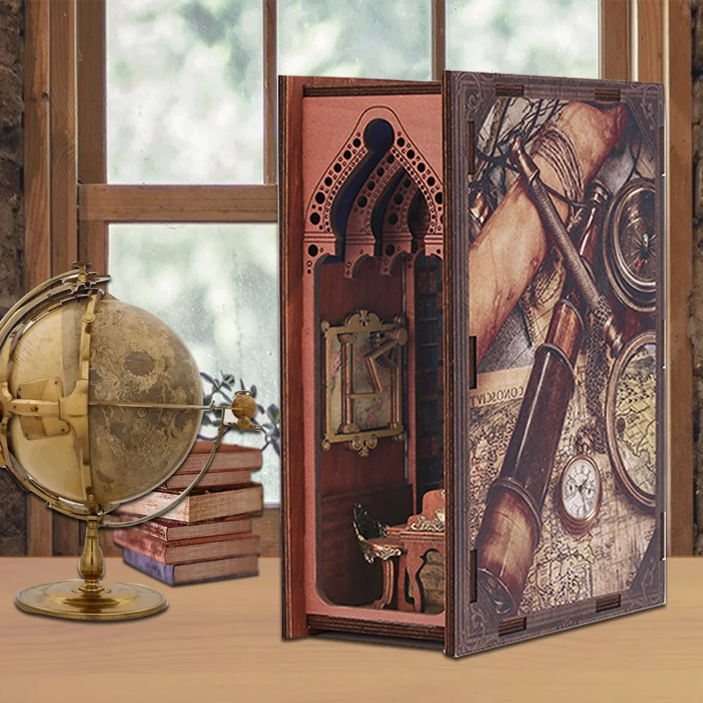 3D Деревянный Пазл «сделай сам» кукольный домик книга нук книжная полка вставки персонализированные сборные книжные концы Диона Декор парусные