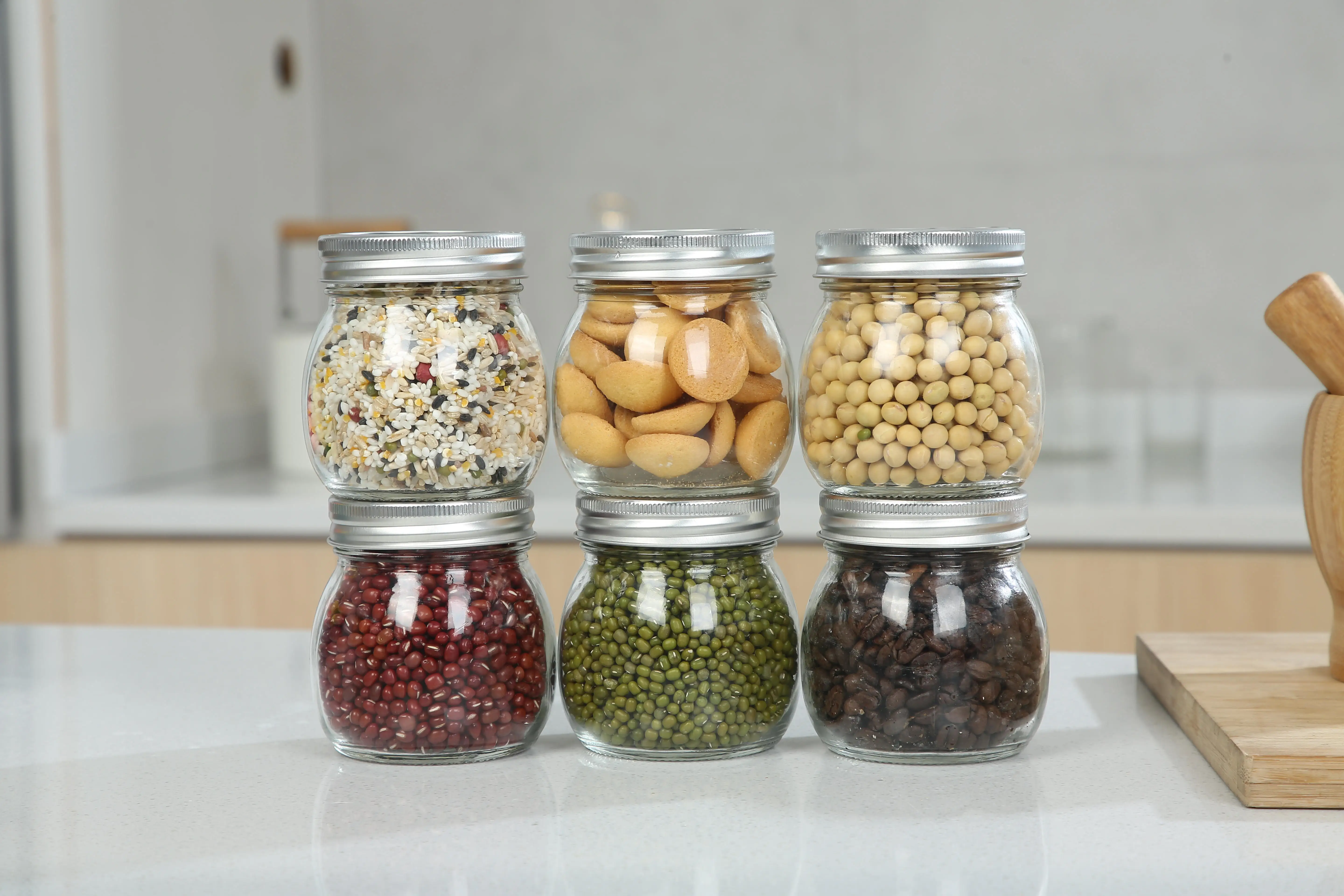  Custom 4oz Wide Mouth Glass Mason Jars With Metal