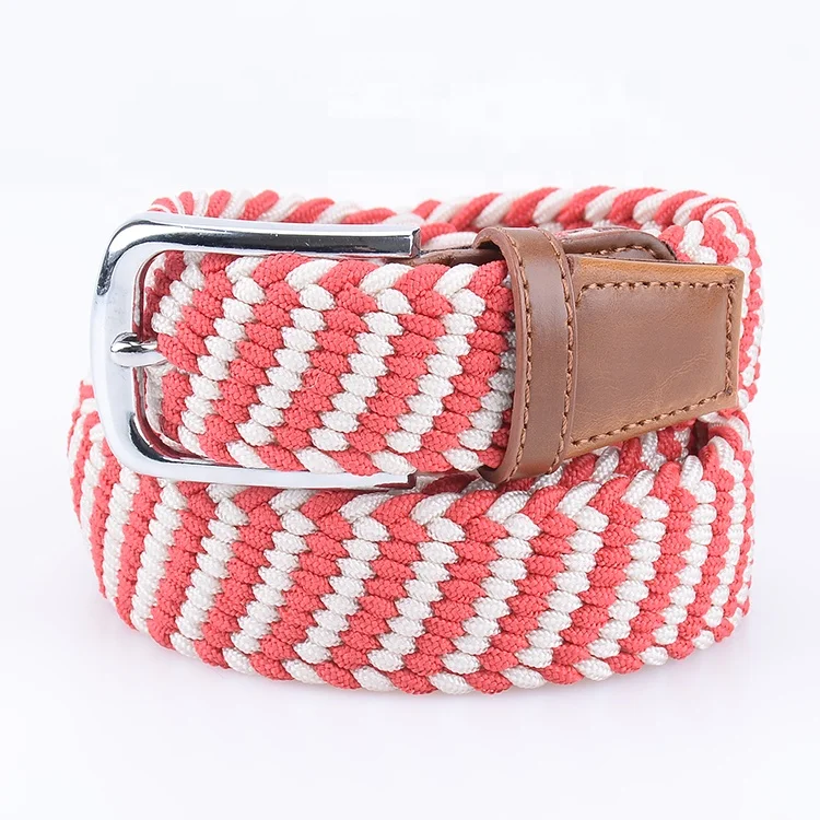 Цветной эластичный плетеный модный ремень из ткани, вязаный ремень, уникальные аксессуары OEM на заказ