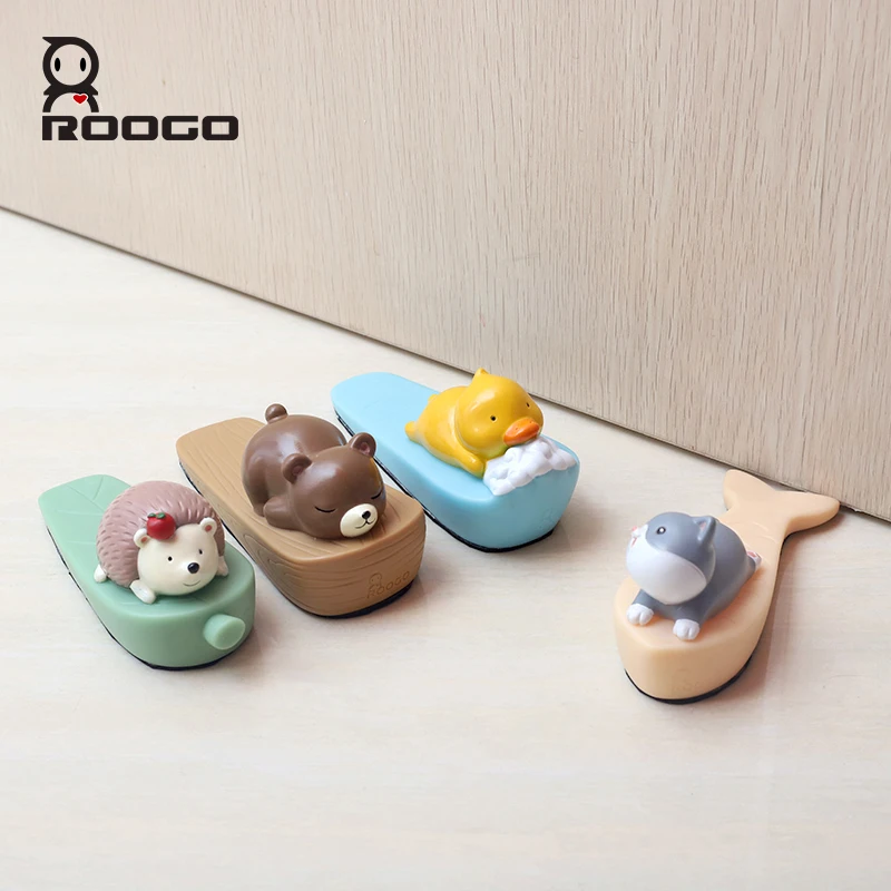 Roogo Creative Door Stopper Cute Animal Door Holder Without Punching