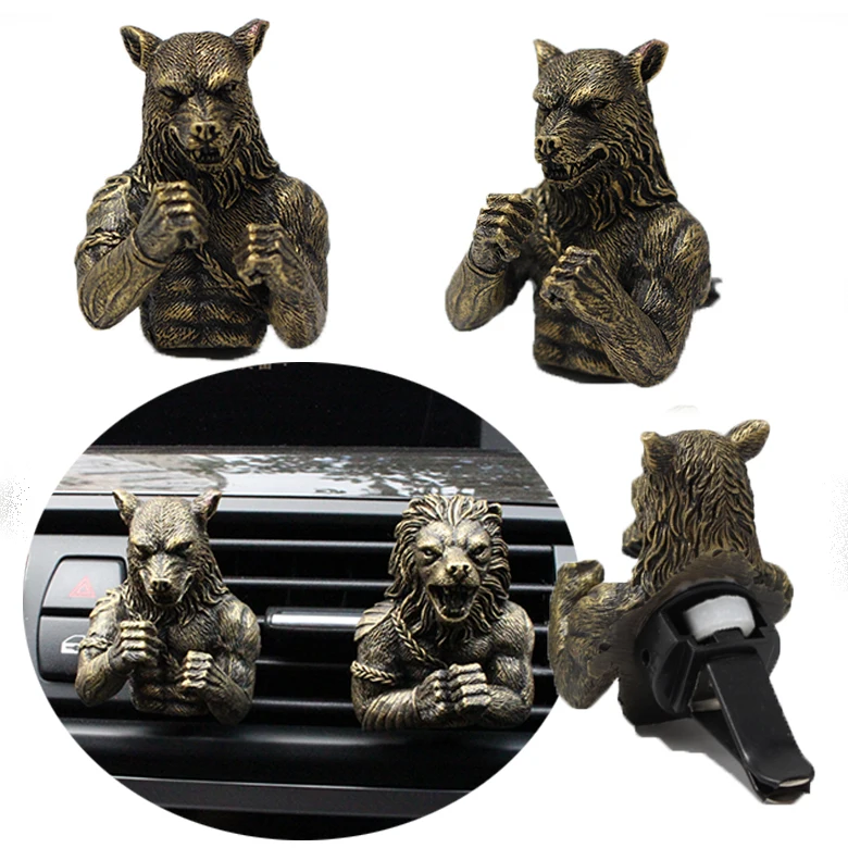 New car three piece set cool fighting animal Car Interior Accessories, Car Air Conditioner Vent Decoration