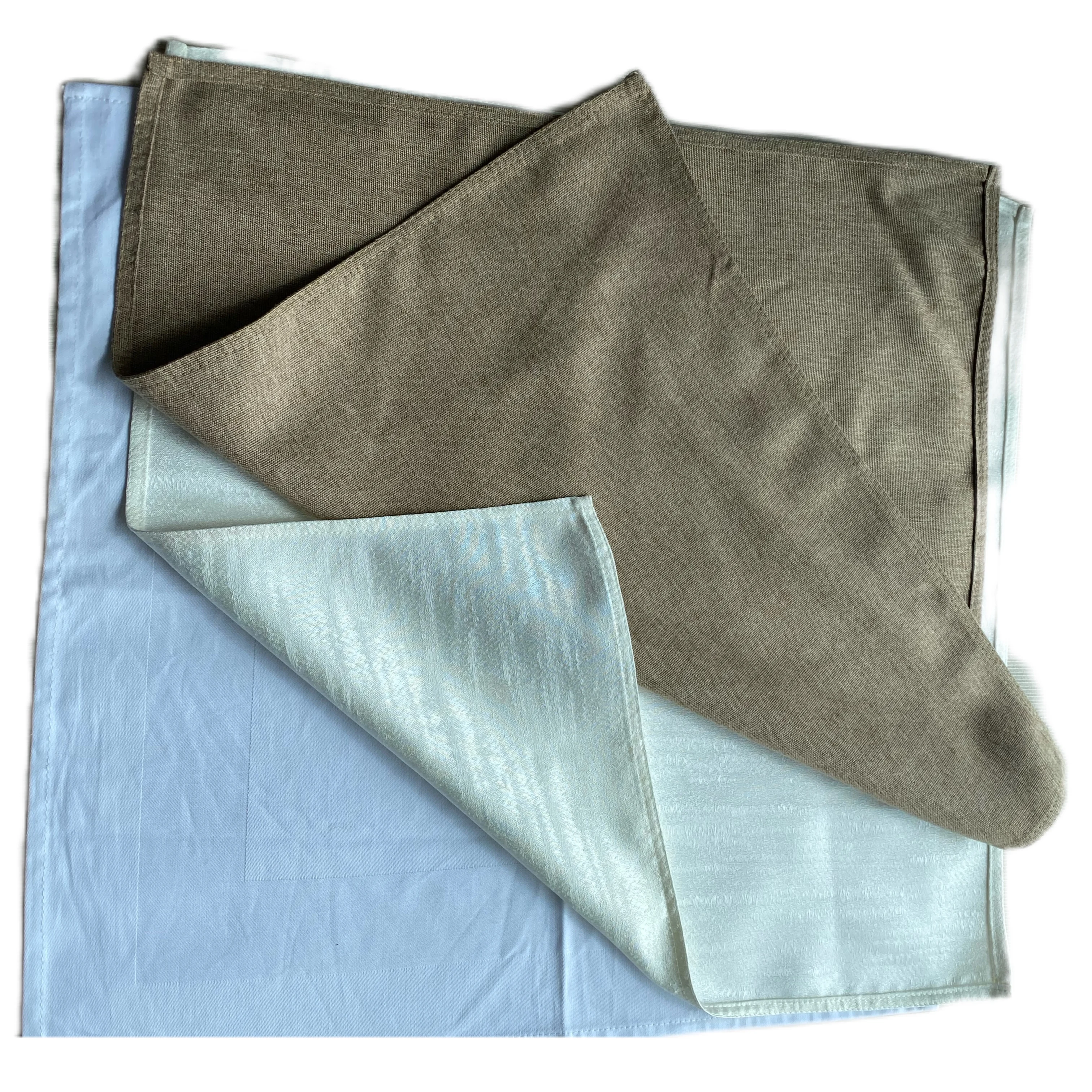 crocheted polyester and cotton satin band cloth napkin in stock inventory reserve warehouse bank clearance