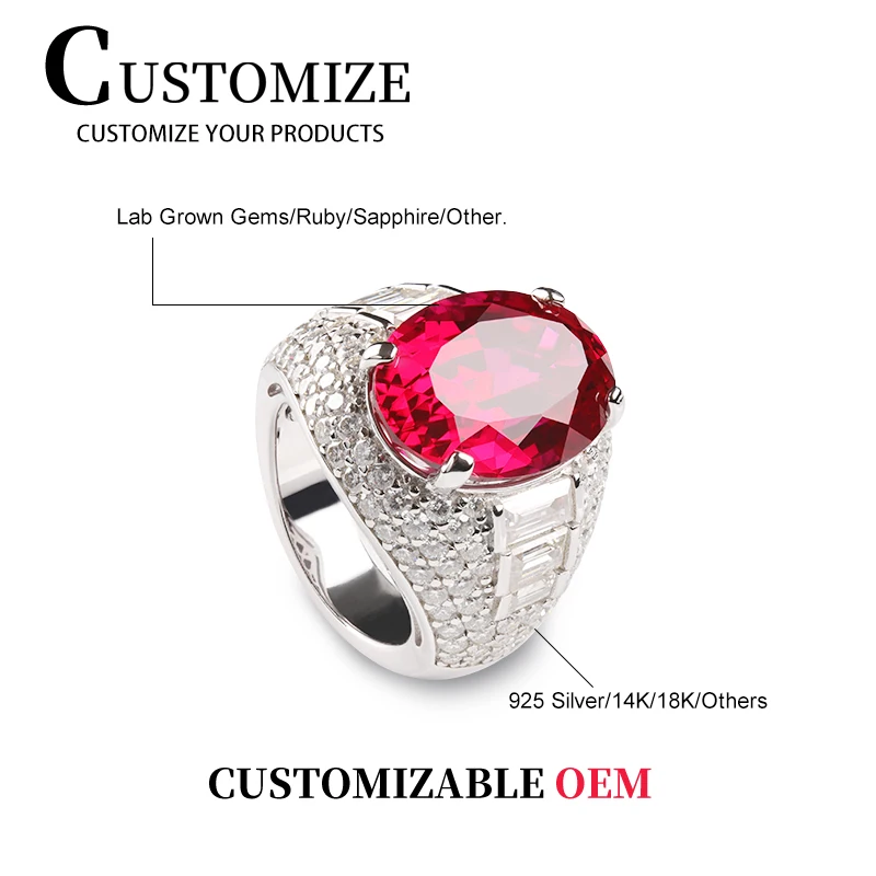 2023 New wedding Jewelry  fine jewelry ruby ring women fashion jewelry rings wholesales Lab Grown Sapphire ring Customized