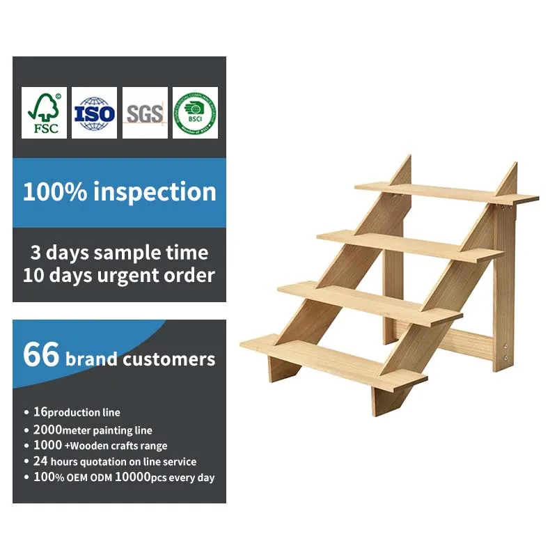 4-Tier Wood Display Riser Cupcake Stand dessert table display set Wood Display Stand for Food Cakies Plant Tabletop Riser