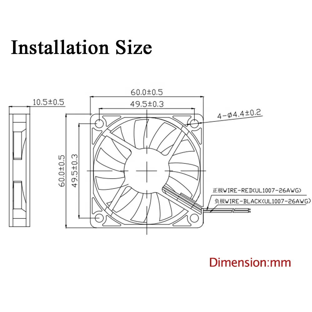 60x60x10mm 5v 12v 18v 24volt dc 60x60 mini 60mm high speed Inverter brushless fan