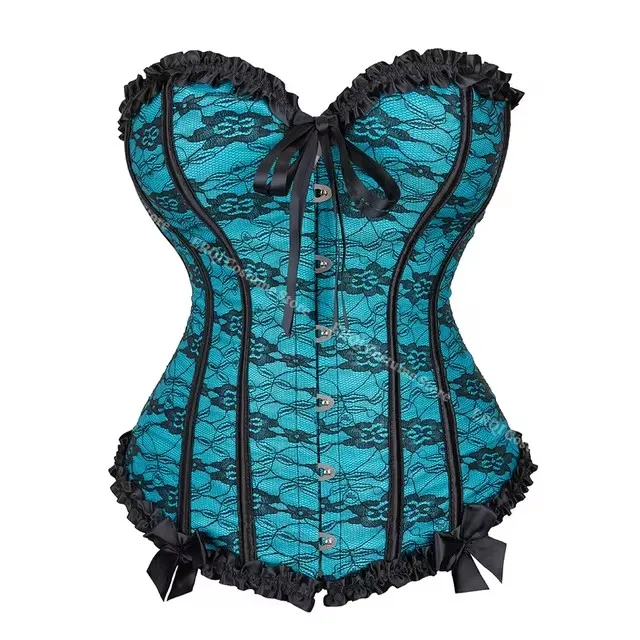 King Mcgreen Star Women Corset Top Lace Up Overbust Boned Sexy Lingerie Renaissance Victorian Corsets Floral Plus Size
