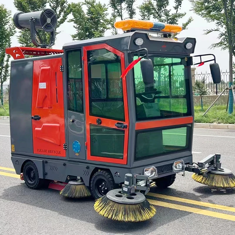 Ride On Vacuum Road Sweeper Use For Cleaning Falling Leaves Road Street Cleaning Machine Automatic Floor Sweeper Machine
