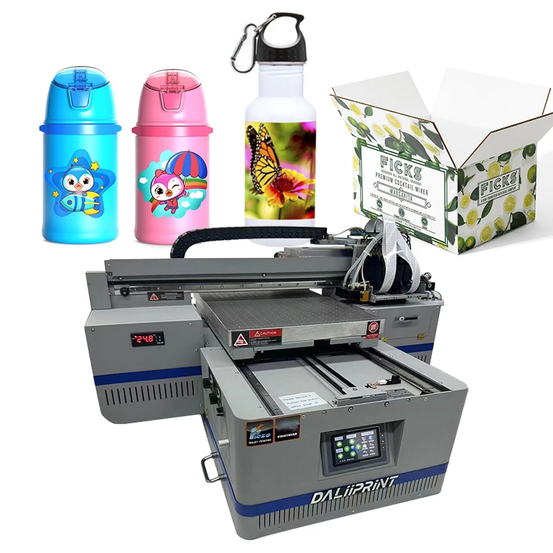 UV flatbed Printer phone case digital printer with eps printhead for Pen Acrylic glass wood printing