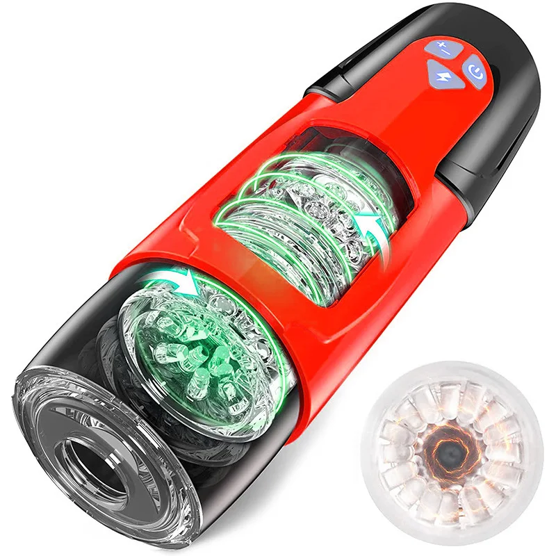 Hands Free Piston Rubber Vagina Sex Machine For Men Suction Vibrating Automatic Telescopic Rotating Male Masturbator Cup