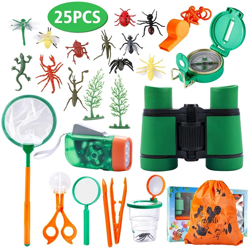 Gifts For Children Hot Sell Kids Outdoor Nature Exploration Toys Set 25Pieces Interesting Education Toy Kit