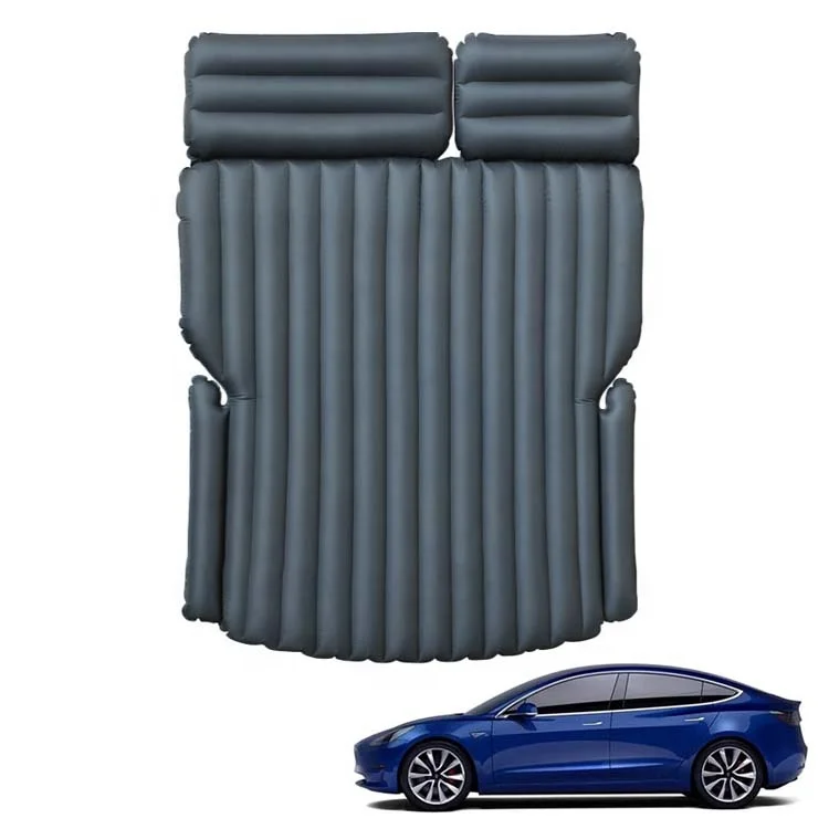 Creeaes Portable Flocking Camping Travel Bed Cushion Inflatable Air Mattress With Air Pump For Tesla Model 3 Y