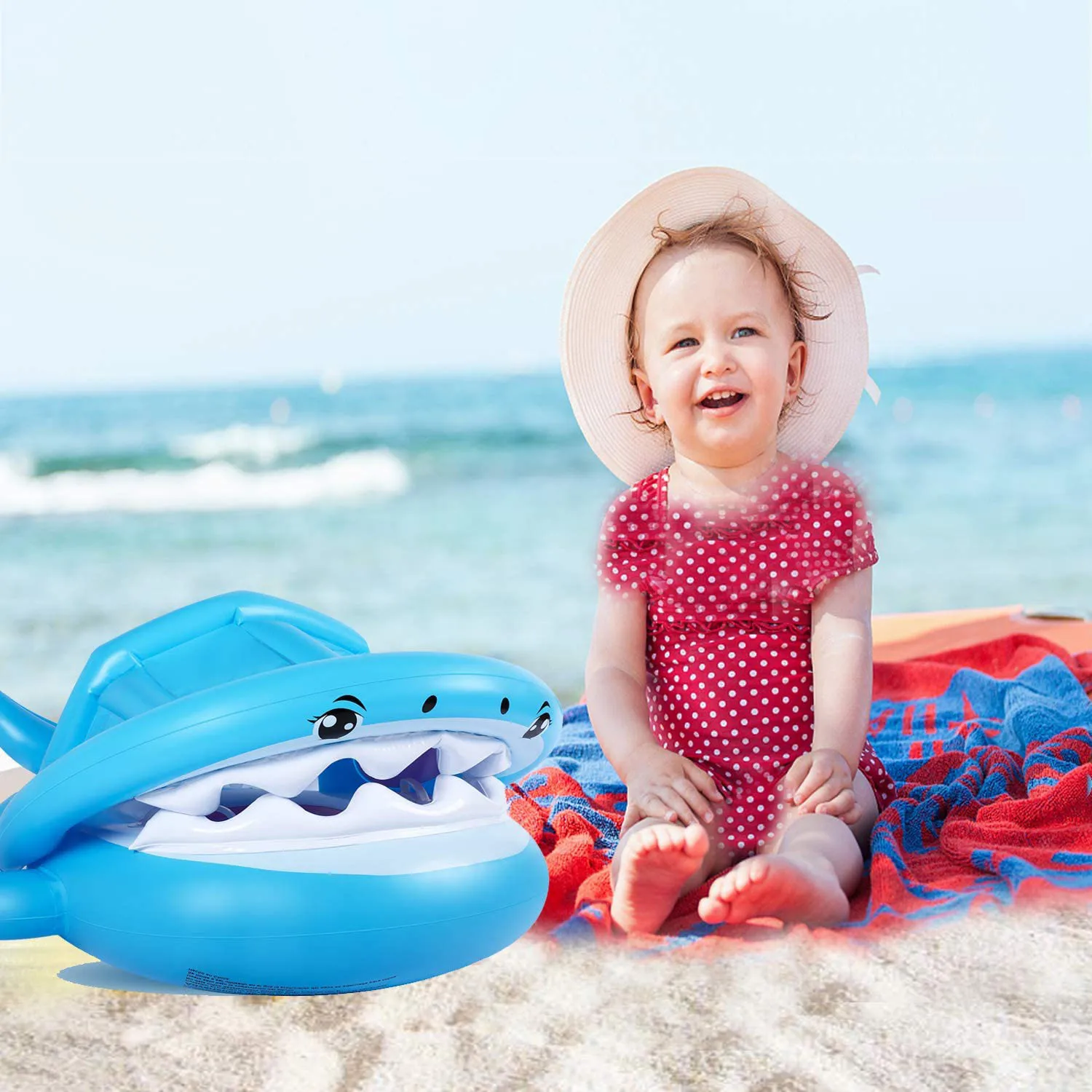 6-36 months baby Float Pool Baby float inflatable Pondershark Baby pool swim ring