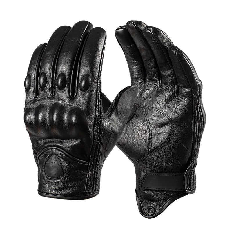 Outdoor waterproof climbing leather pro biker bicycle auto racing motorcycle riding tactical gloves