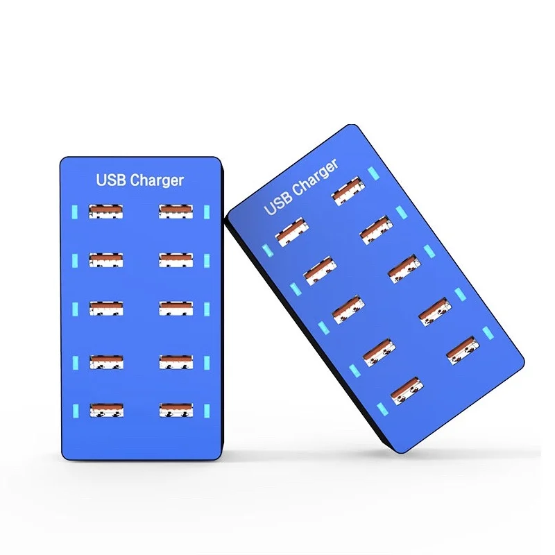10 Port USB Hub Powered for Multiple USB Port Hub USB Splitter Hub with 5V 2.4A Power Adapter LEDs