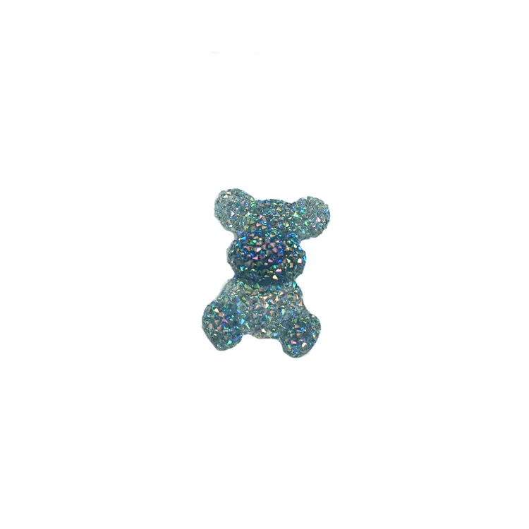Colorful resin accessories cartoon full diamond  bear nail charms DIY   phone case hair clip and hair accessories
